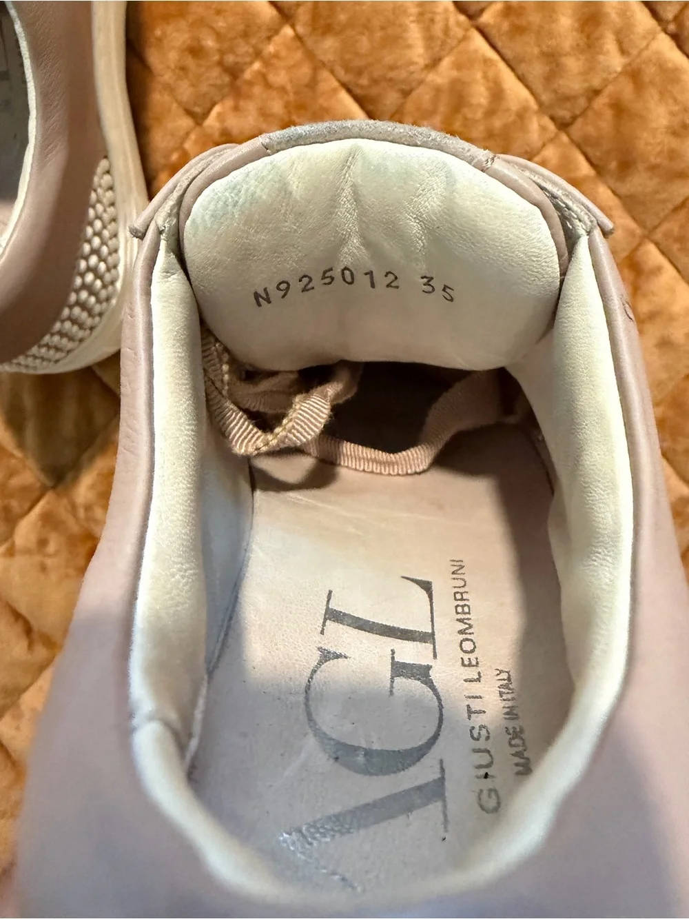 AGL Pearl Embellished Leather Platform Sneakers